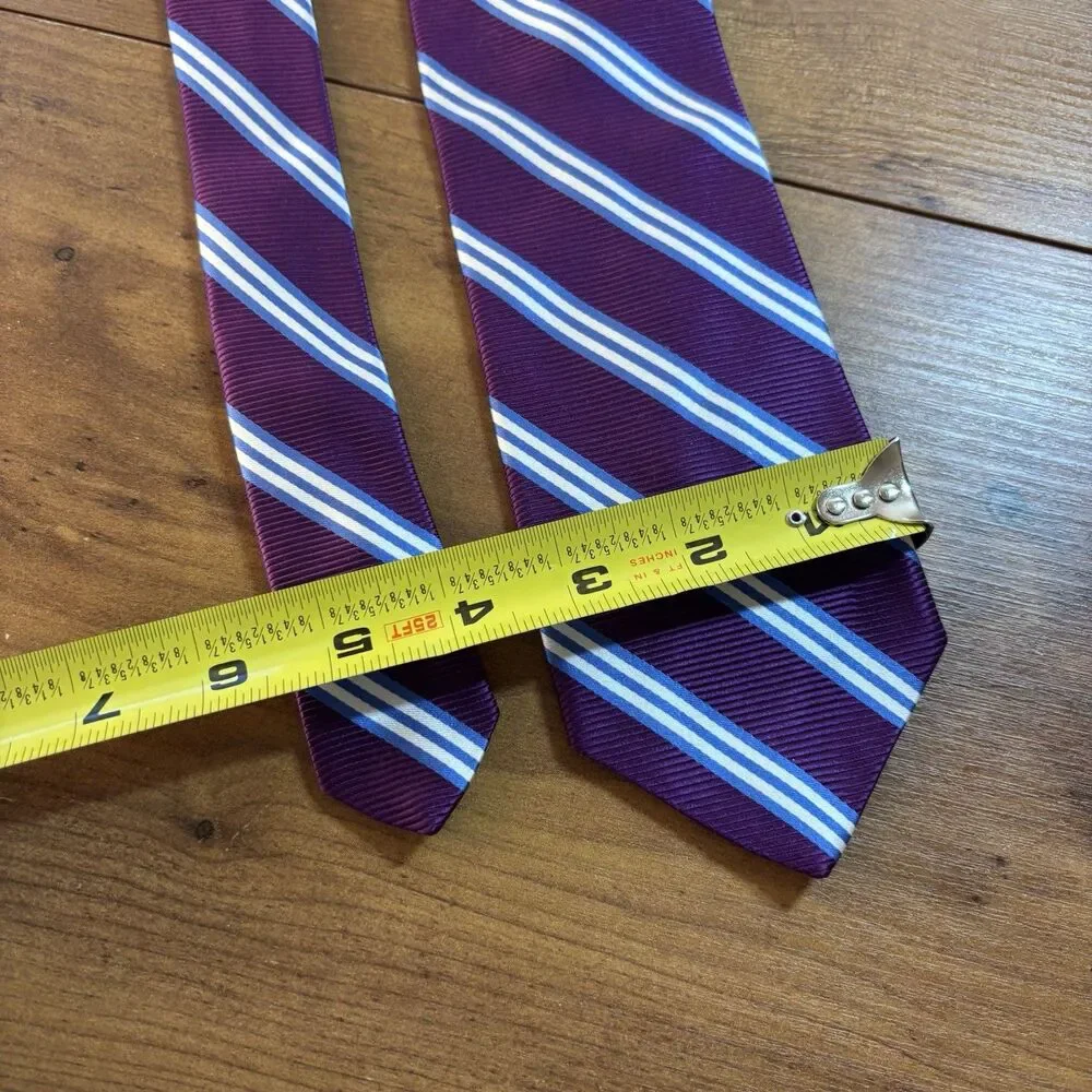 Brooks Brothers 346 Purple Blue Striped Preppy Silk Men's Tie